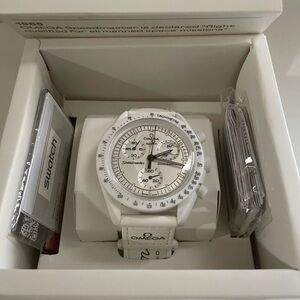 Omega White Speedmaster Chronograph Watch